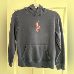 Ralph Lauren Navy Blue Crewneck Hoodie with Pink &Red Polo Player